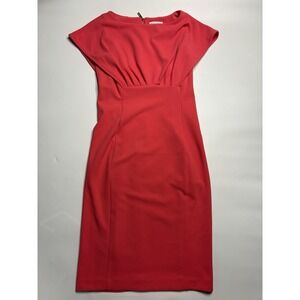 Calvin Klein Women's 4 Peplum Pencil Sheath Cap Sleeve Dress Pink Wedding Guest